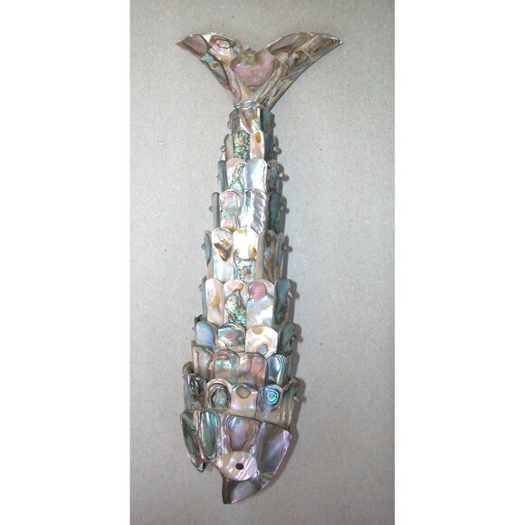 RARE MEX Whimsical Silverplate Abalone Articulated Fish Motif Bottle Opener 8" - Picture 3 of 5